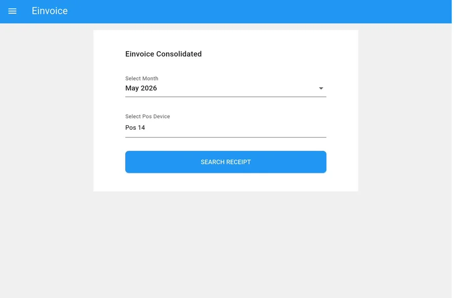 LHDN e-Invoice — Pick month & POS, search receipts