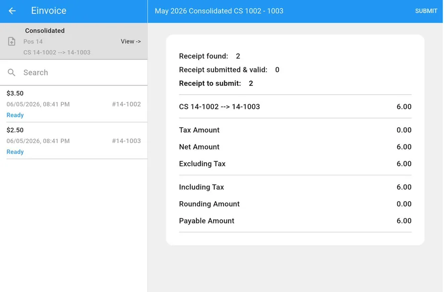 LHDN e-Invoice — Review the consolidated total, submit