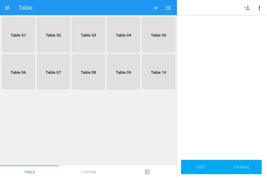 Dine-in & Floor Map — Tap a table on the floor map